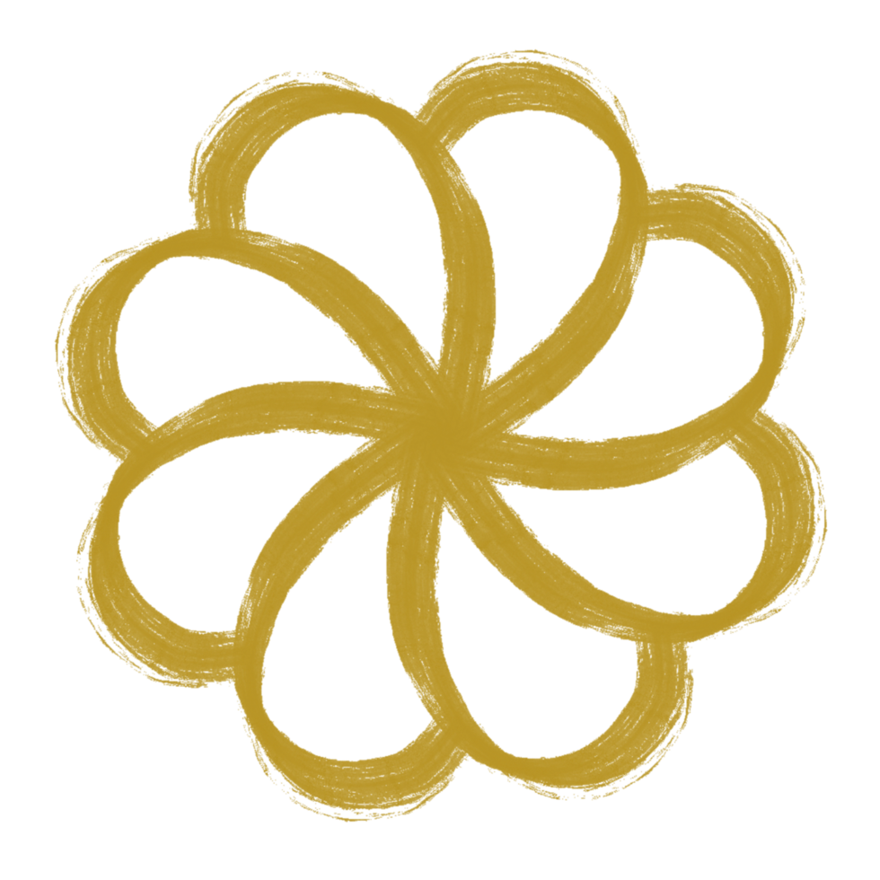 Golden textured flower icon png