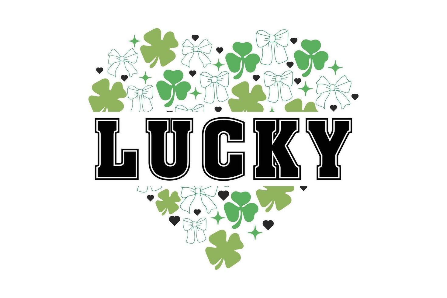 Lucky Heart EPS St.Patrick s Day T-shirt Design vector