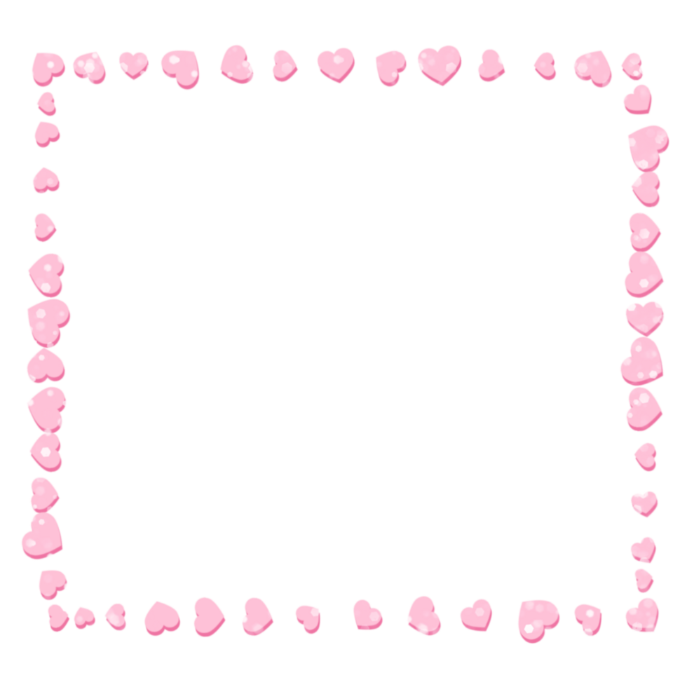 A square frame made up of pink love hearts, Pink love heart frame png