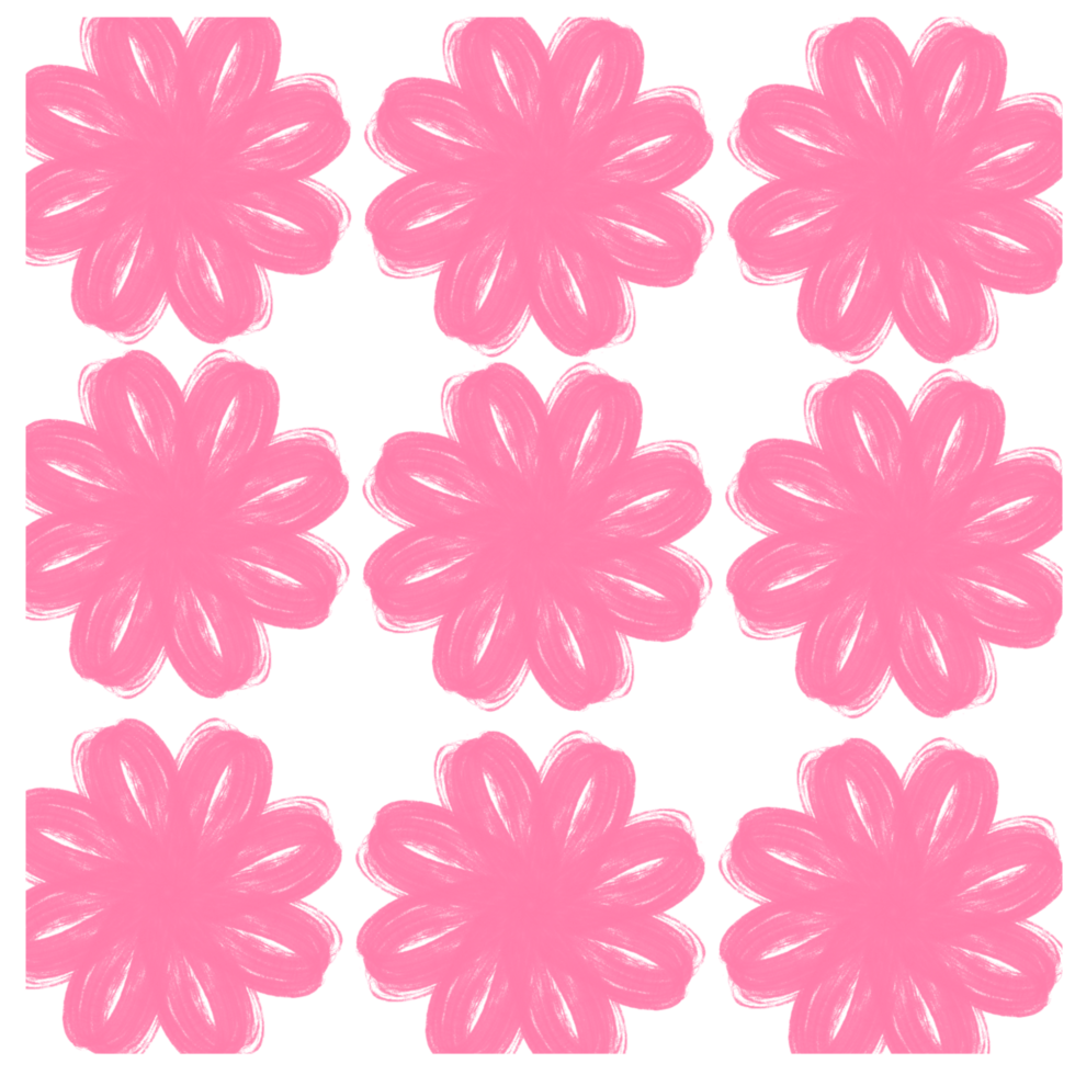 Pink flower pattern on a white background png