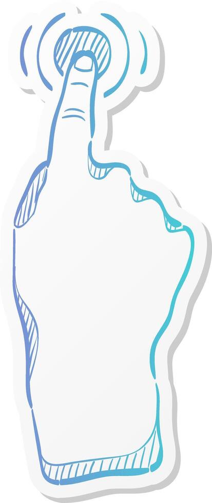 double touch finger gesture icon in sticker color style gadget touch pad display smartphone laptop computer vector