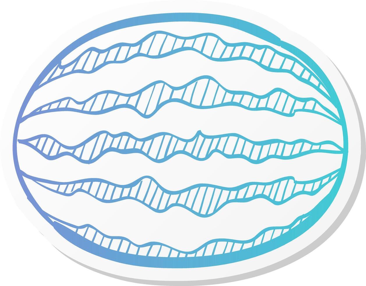 water melon icon in sticker color style fruit sweet tropical dessert snack thirsty vector