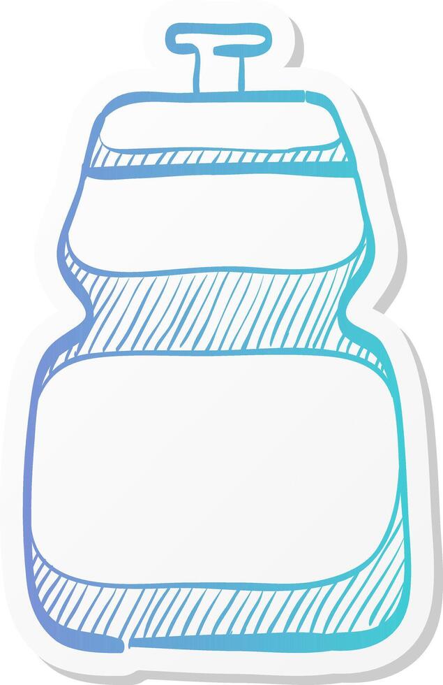 cycling water bottle icon in sticker color style sport ride bicycle race tour drink refresh hydrate vector