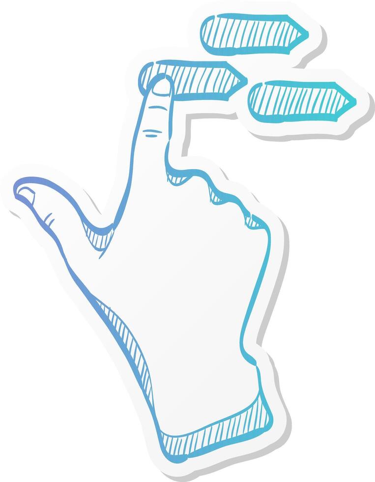move finger gesture icon in sticker color style gadget touch pad display smartphone vector