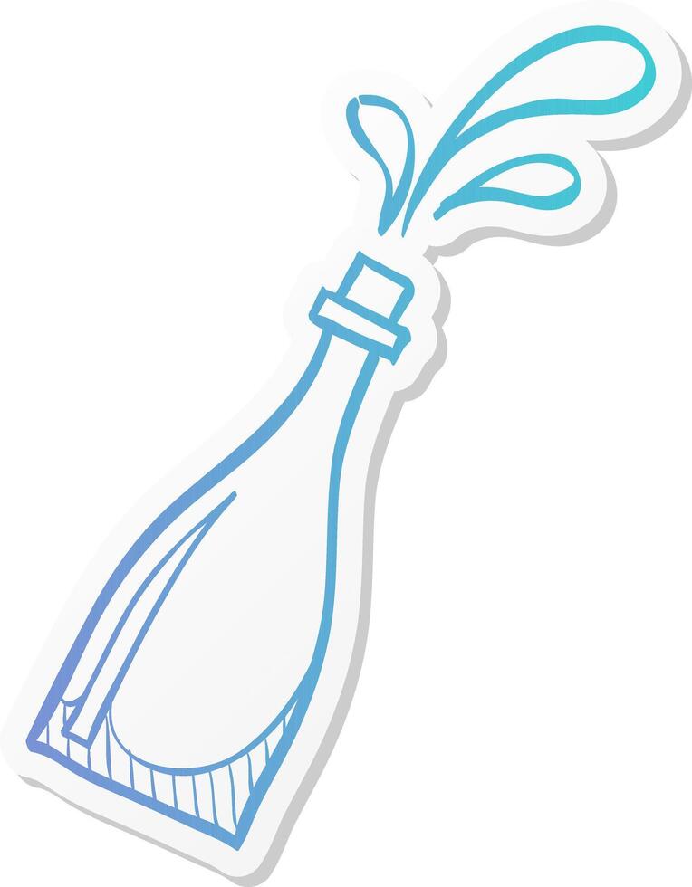 wine icon in sticker color style drink romantic couple vector
