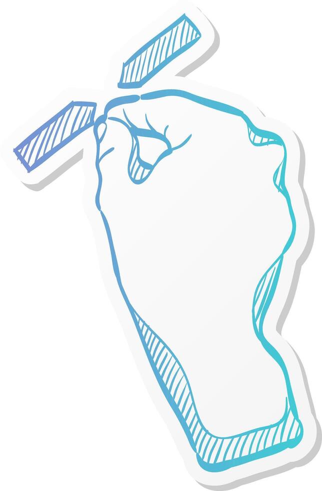 pinch finger gesture icon in sticker style gadget touch pad display smartphone vector