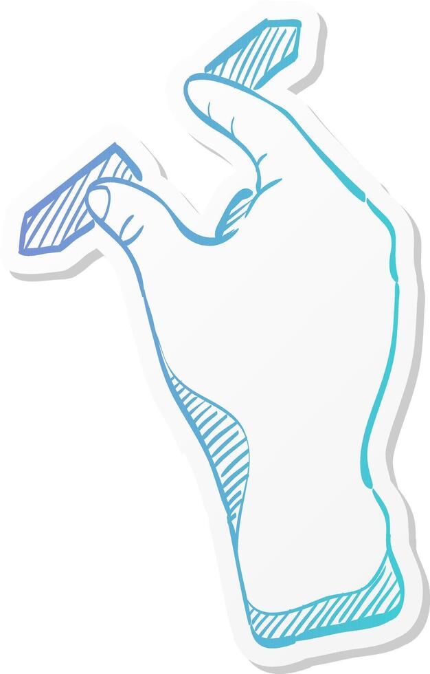 spread finger gesture icon in sticker color style vector