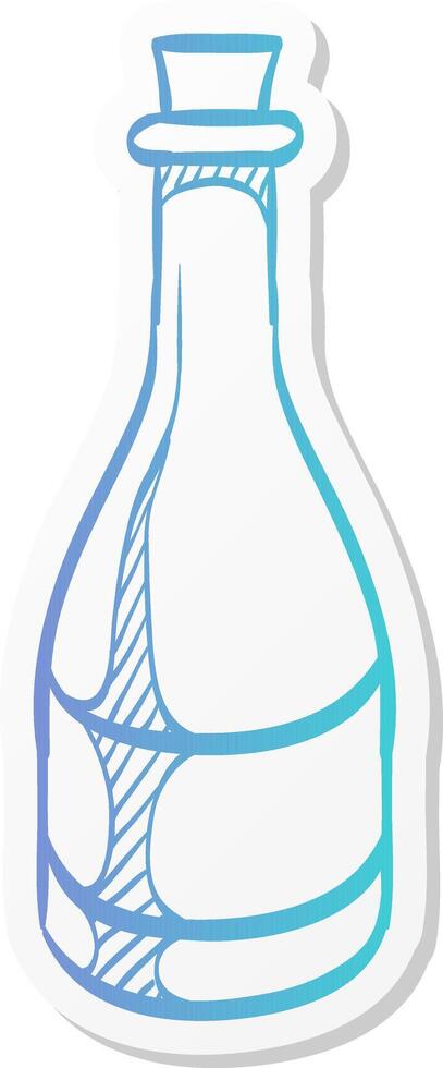 wine bottle icon in sticker color style drink romantic couple vector