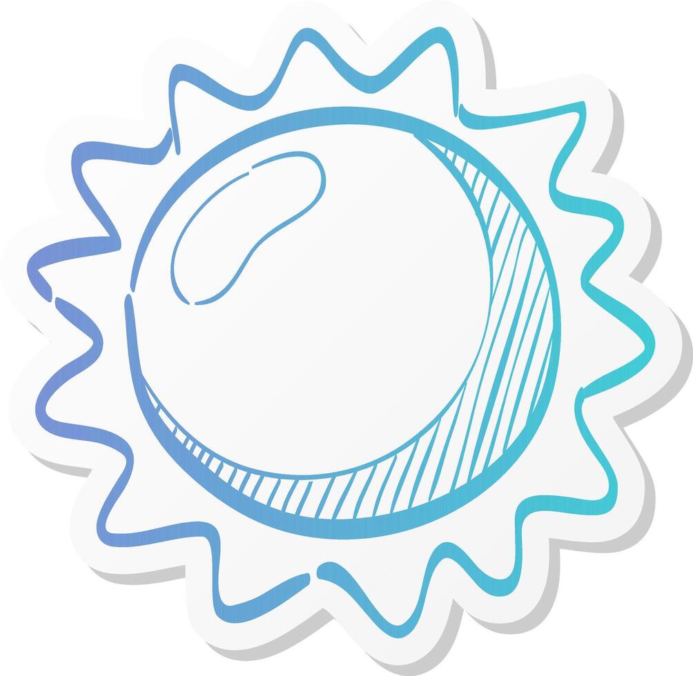 weather forecast sunny icon in sticker color style. vector