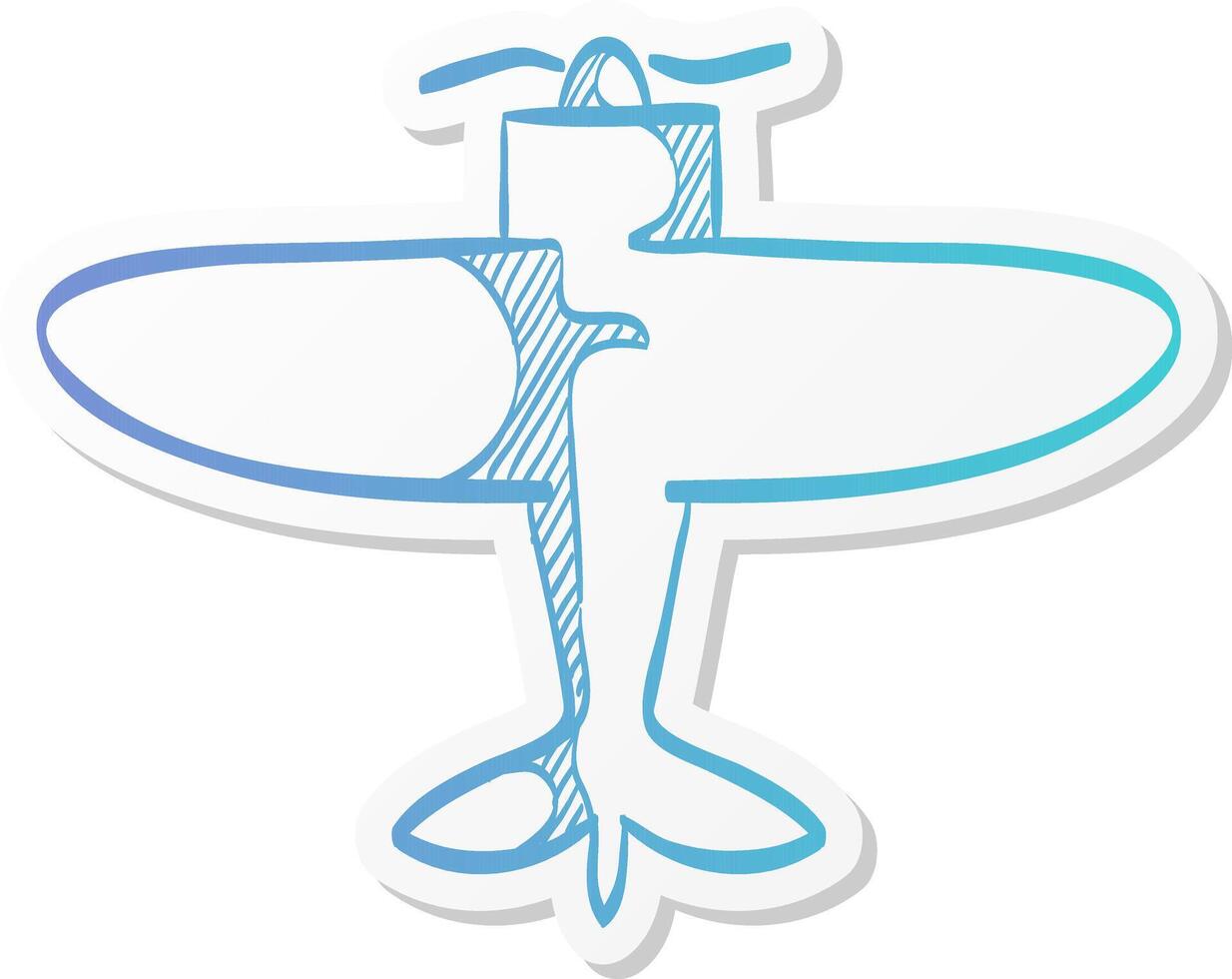 vintage aircraft icon in sticker color style. vector