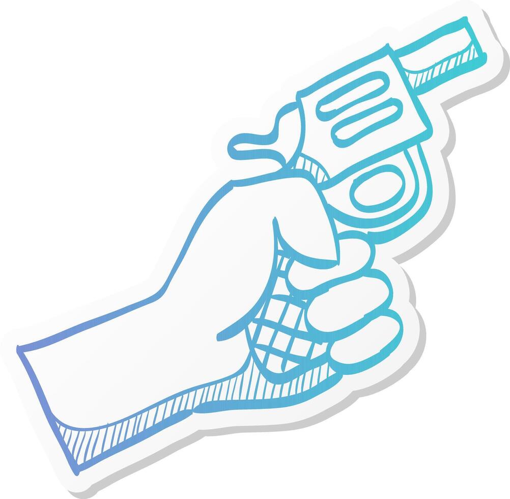 starting gun icon in sticker color style sport sign start athletic sprint vector