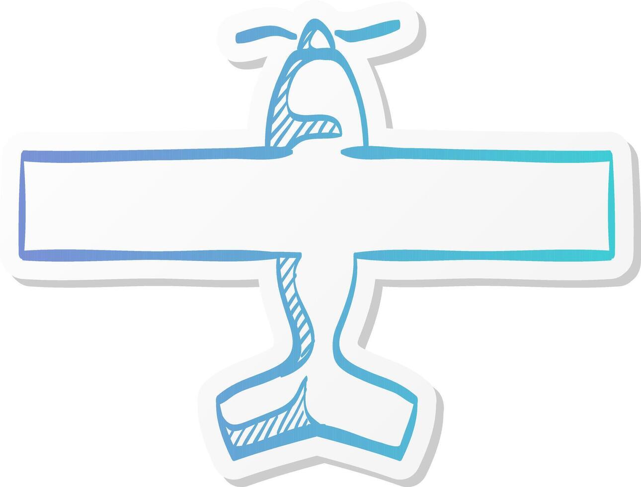 airplane icon in sticker color style vector