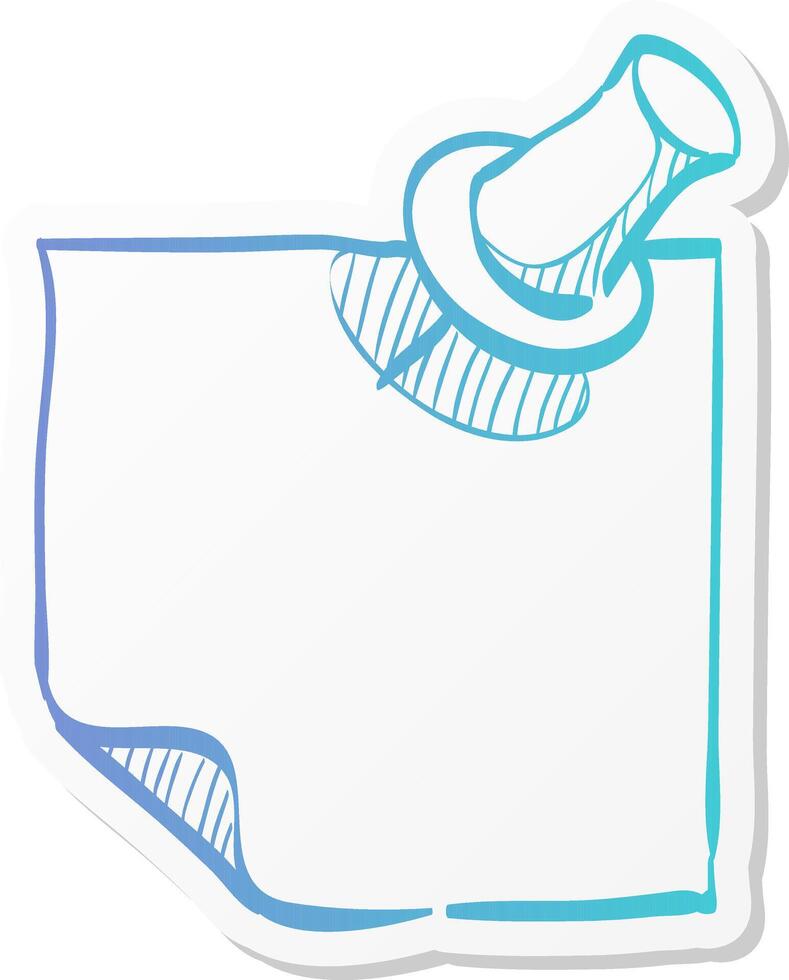 sticky note icon in sticker color style reminder schedule message teamwork office supplies vector