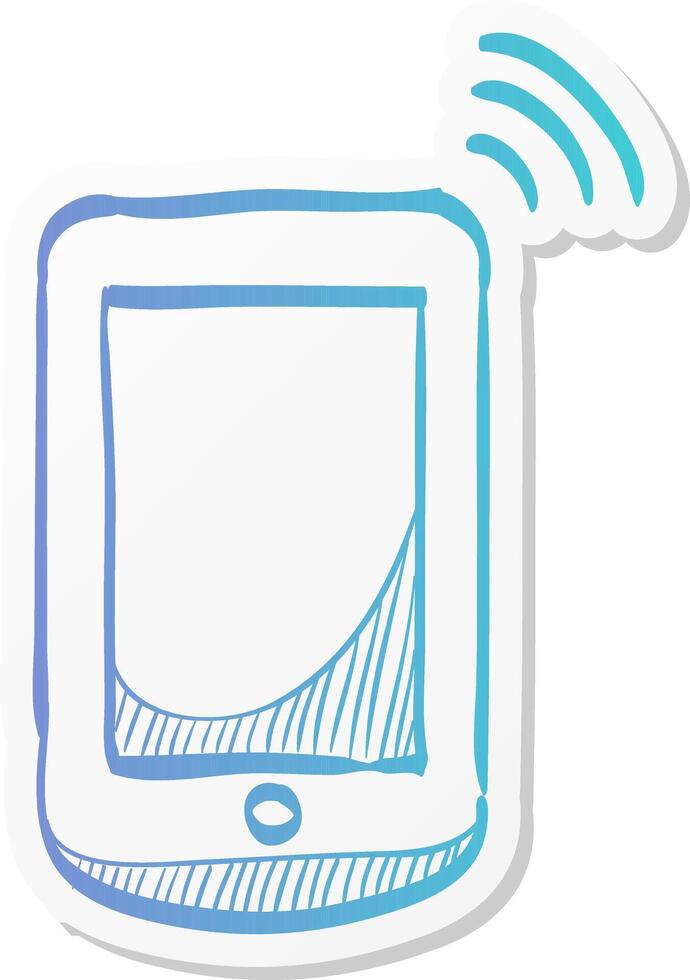 smartphone icon in sticker color style communication device, touch screen vector