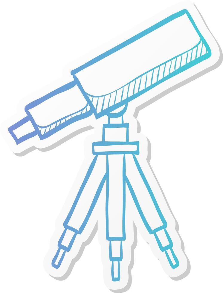 telescope icon in sticker color style space, stars constellation vector