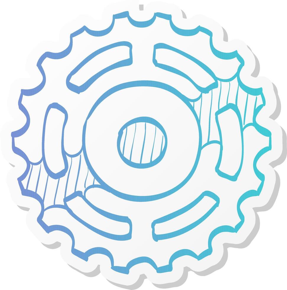sprocket icon in sticker color style. vector