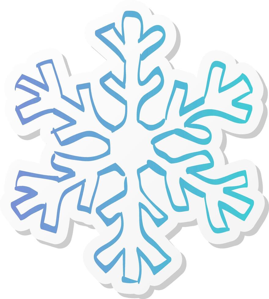 snowflakes icon in sticker color style winter snow december season vector