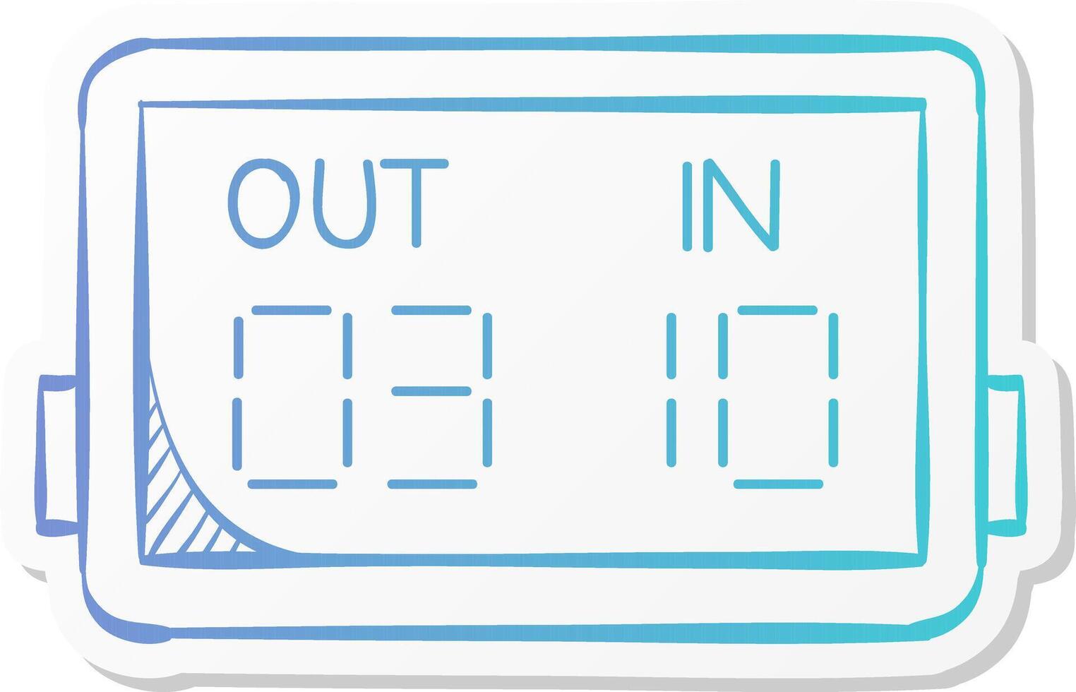 player substitution board icon in sticker color style football soccer game playing match tournament vector