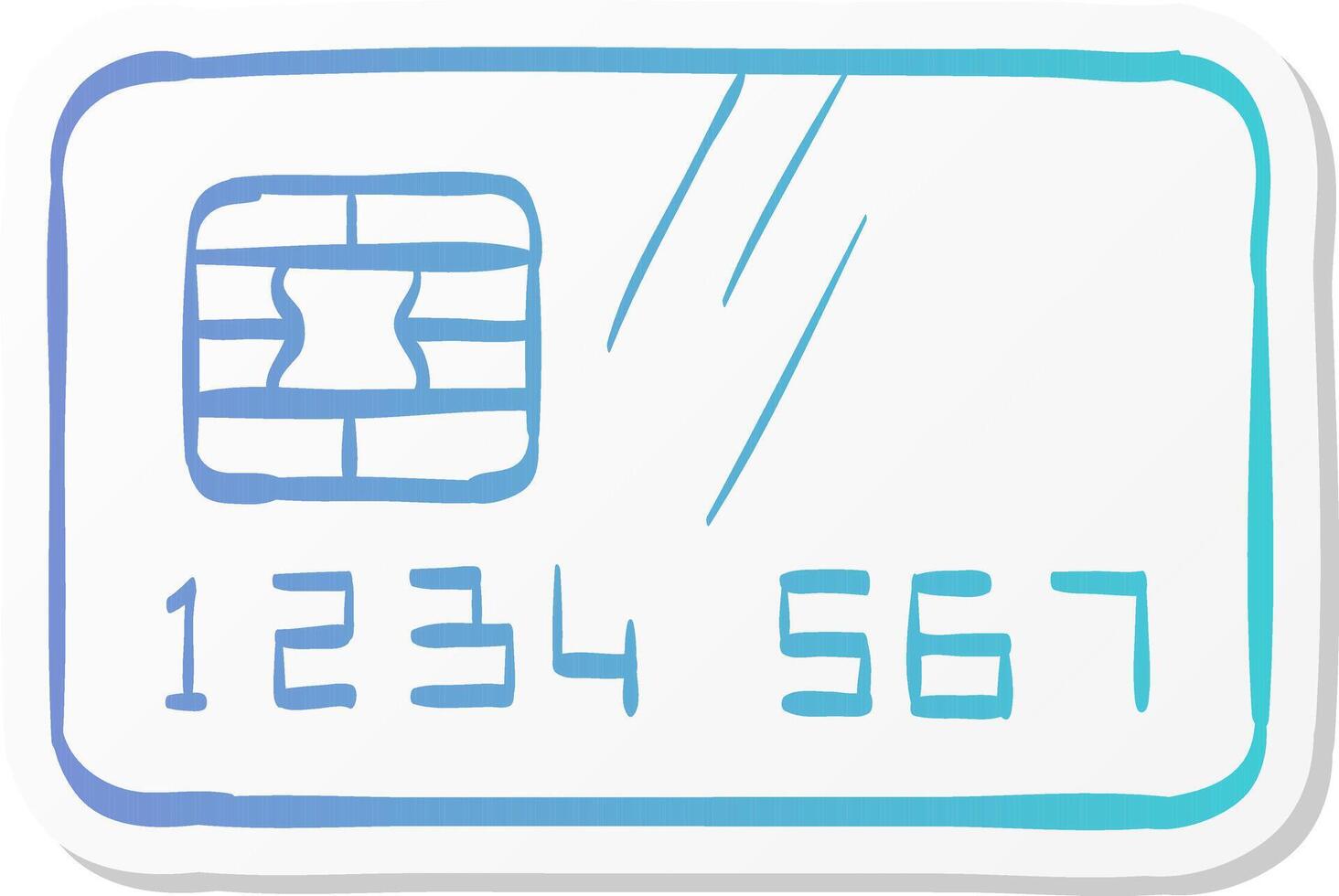 credit card icon in sticker color style money buying shopping vector