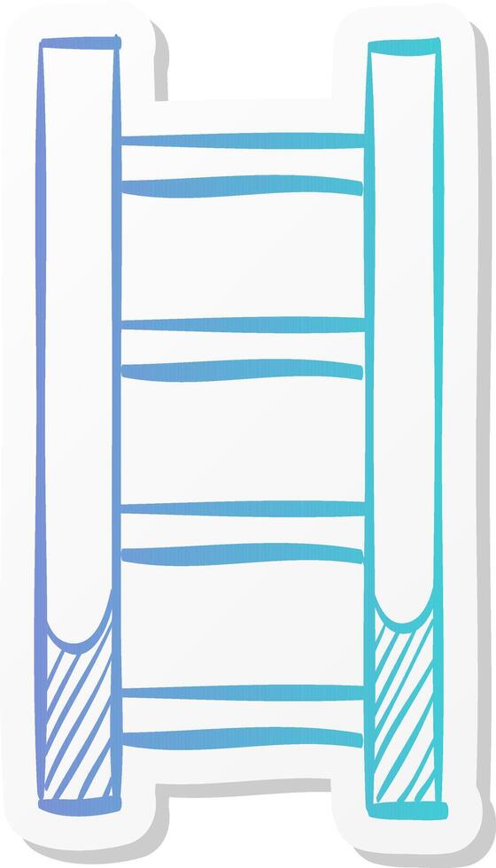 ladder icon in sticker color style. vector