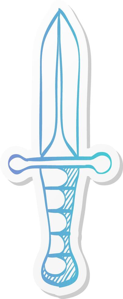 dagger knife icon in sticker color style weapon assault battle danger vector