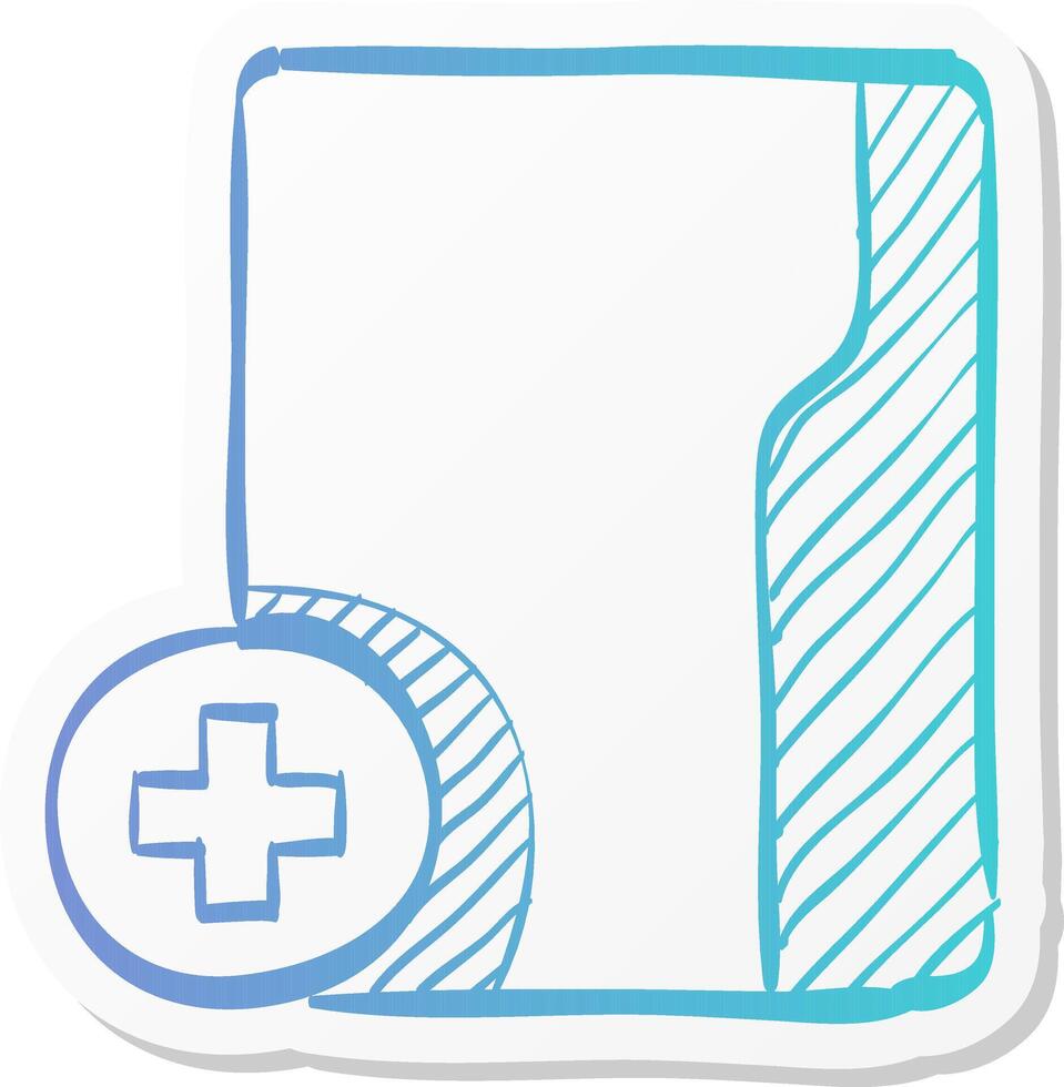 folder icon in sticker color style computer office files binder vector