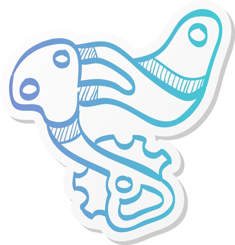 rear deraillieur icon in sticker color style bicycle cycling road race sport transmission change speed vector