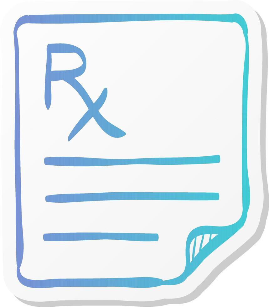 medical prescription icon in sticker color style medicine doctor healthcare vector