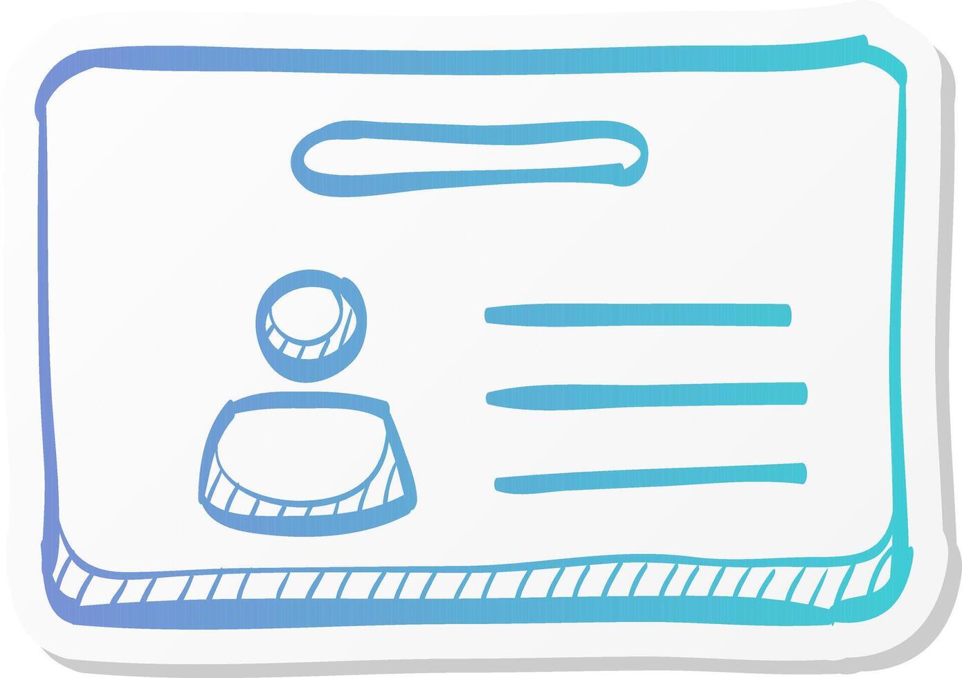 id card icon in sticker color style identity vector