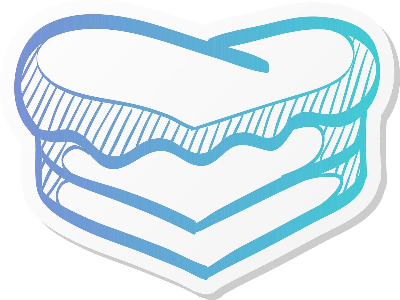 sweet cake icon in sticker color style vector