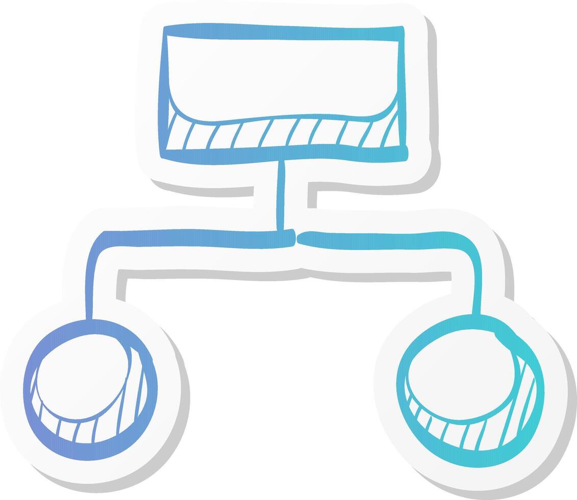 hierarchy icon in sticker color style office management team work structure employee vector