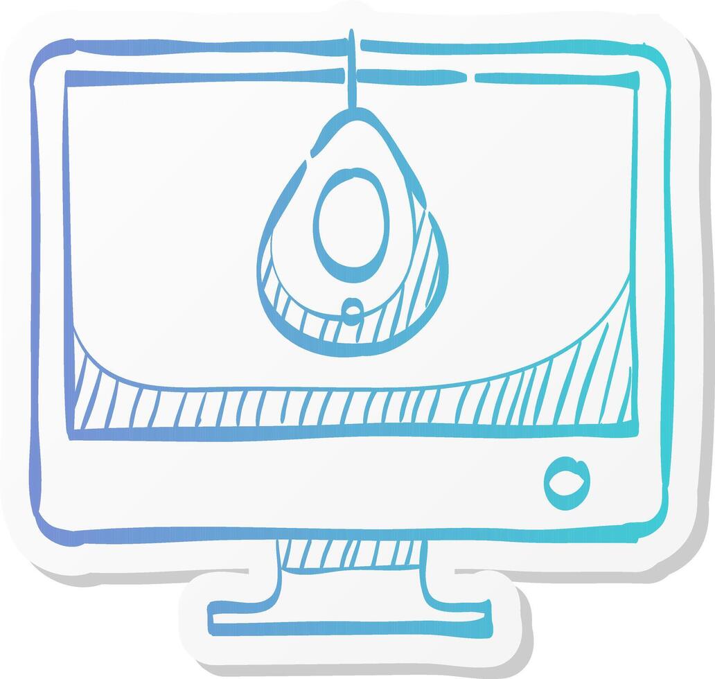 monitor calibration icon in sticker color style printing color standard vector
