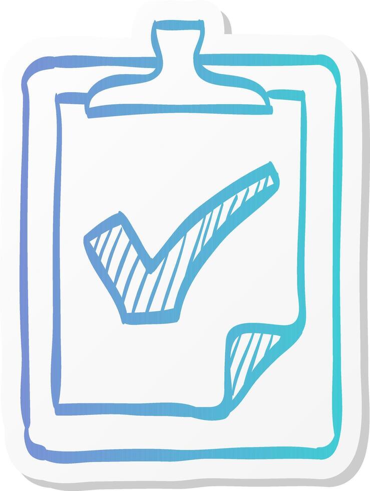 checklist icon in sticker color style office report information vector