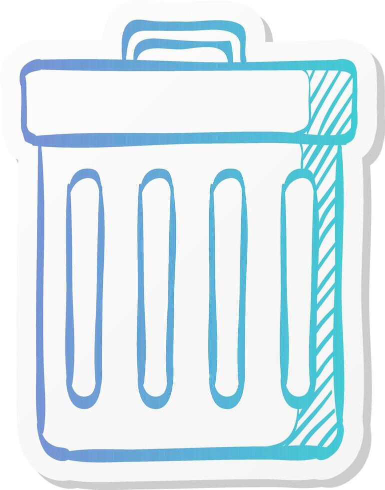 recycle trash can icon in sticker color style environment ecology eco friendly reusable vector