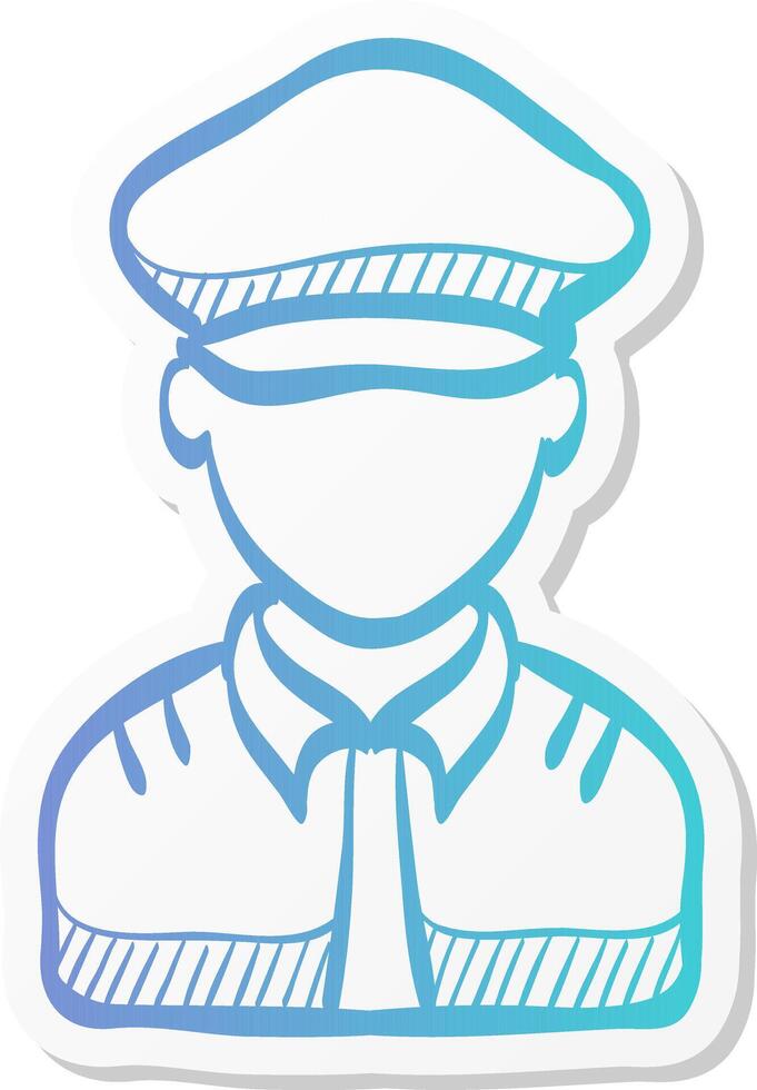 pilot avatar icon in sticker color style people aviation airplane aircraft control vector