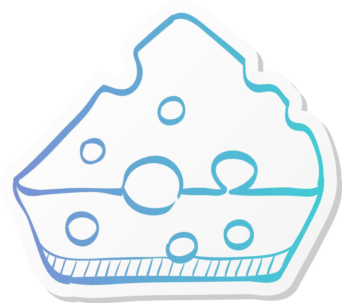 cheese icon in sticker color style food bakery ingredient healthy grocery camembert cheddar gourmet vector