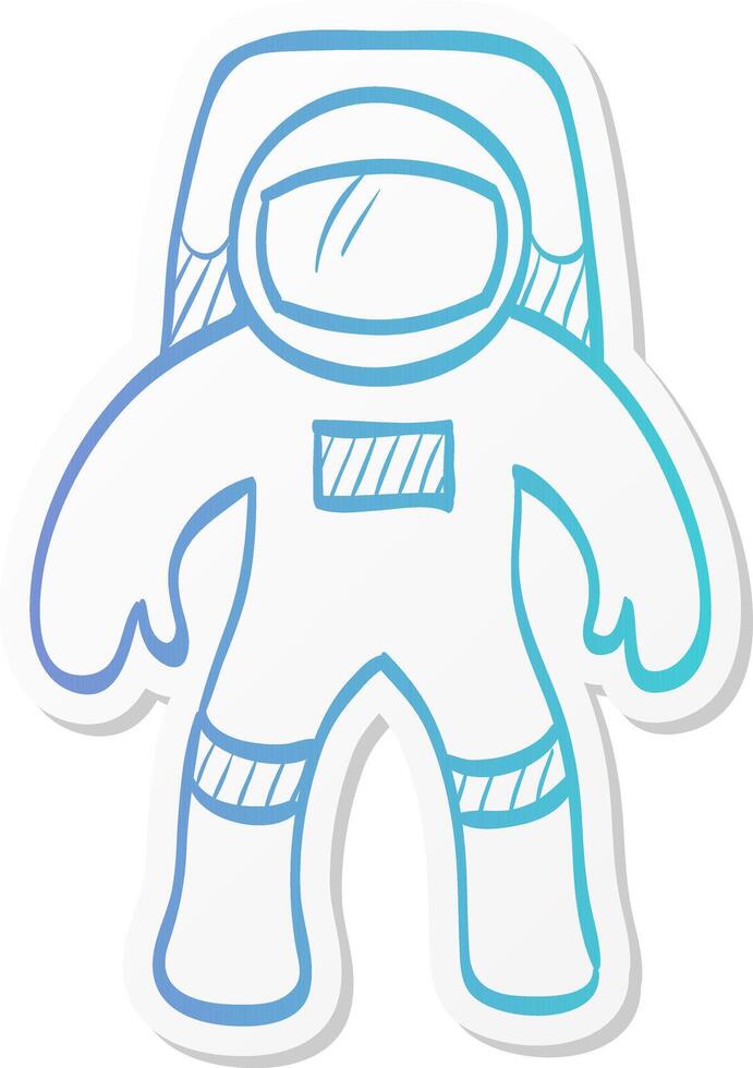 astronaut icon in sticker color style space exploration, protective gear, safety vector