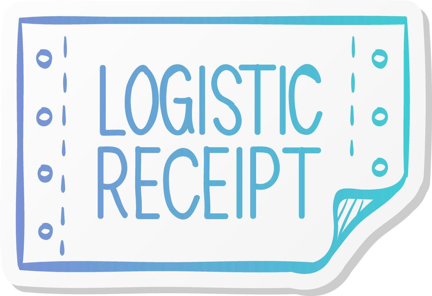 logistic receipt icon in sticker color style send, shipping, delivery vector