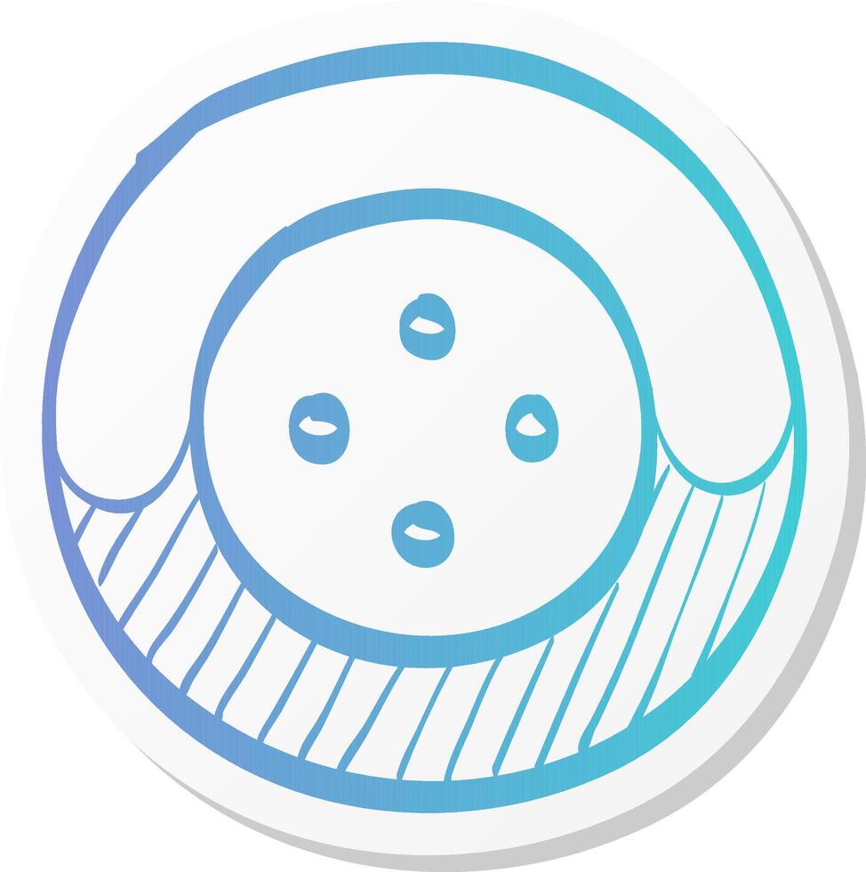 button icon in sticker color style fashion tailor dressmaker sewing vector