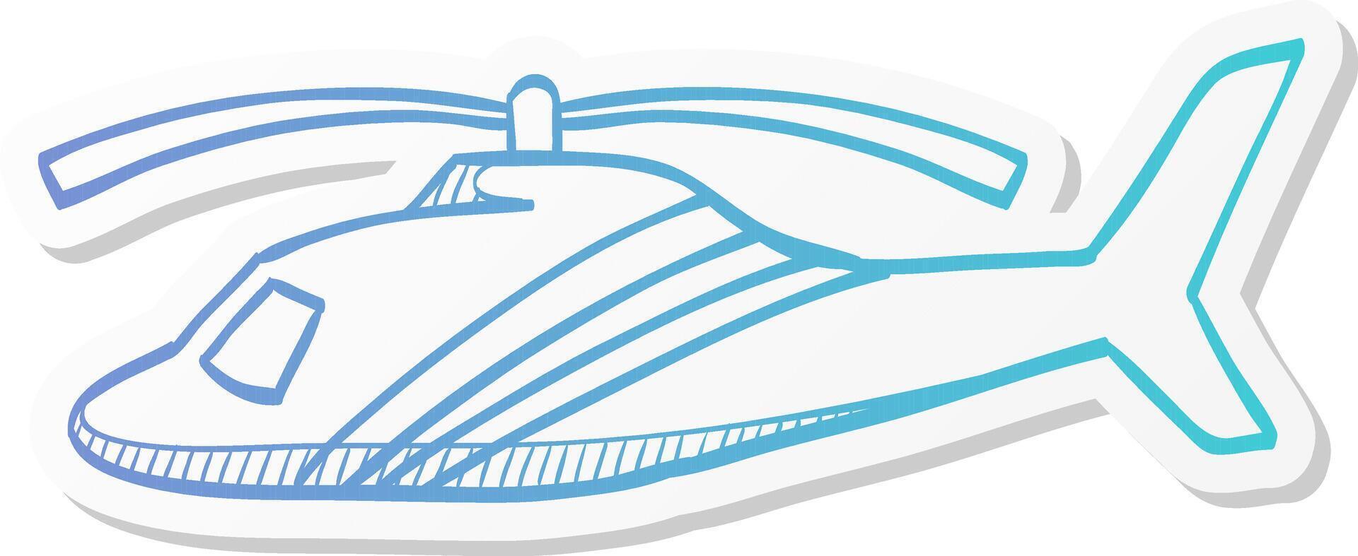helicopter icon in sticker color style transportation air aviation vector