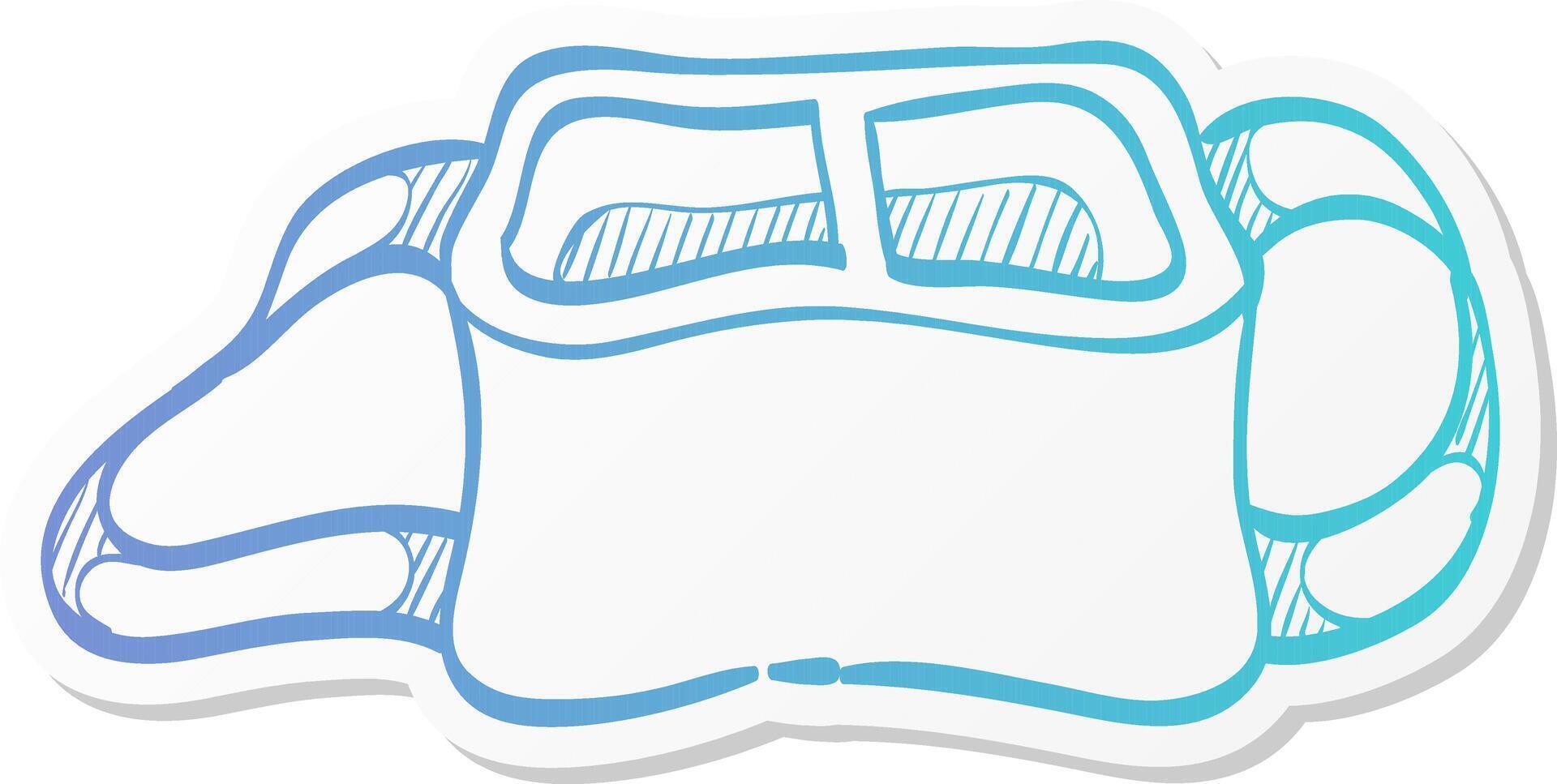 camera bag icon in sticker color style case luggage carrying strap vector
