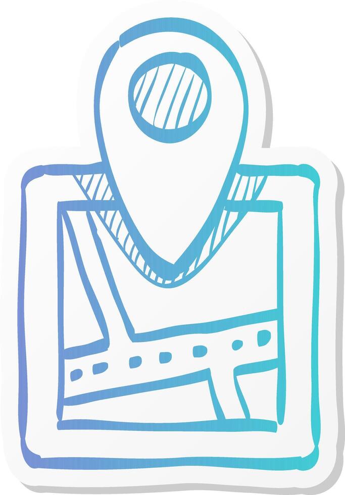 pin location map icon in sticker color style vector