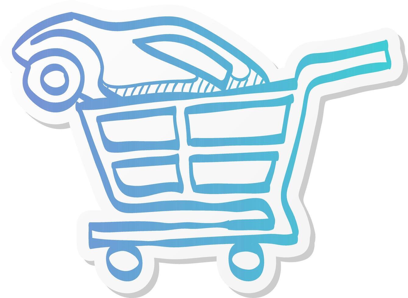 car shopping icon in sticker color style business automotive auto buying retail sale vector