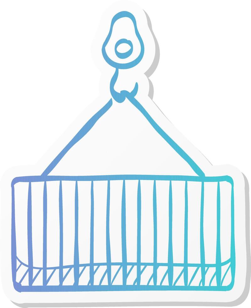 container icon in sticker color style industrial business heavy industry distribution import export vector