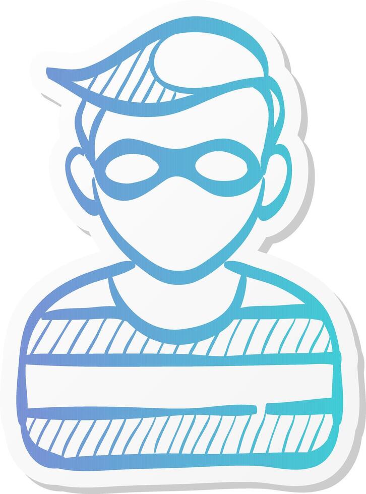 burglar icon in sticker color style people person thief vector