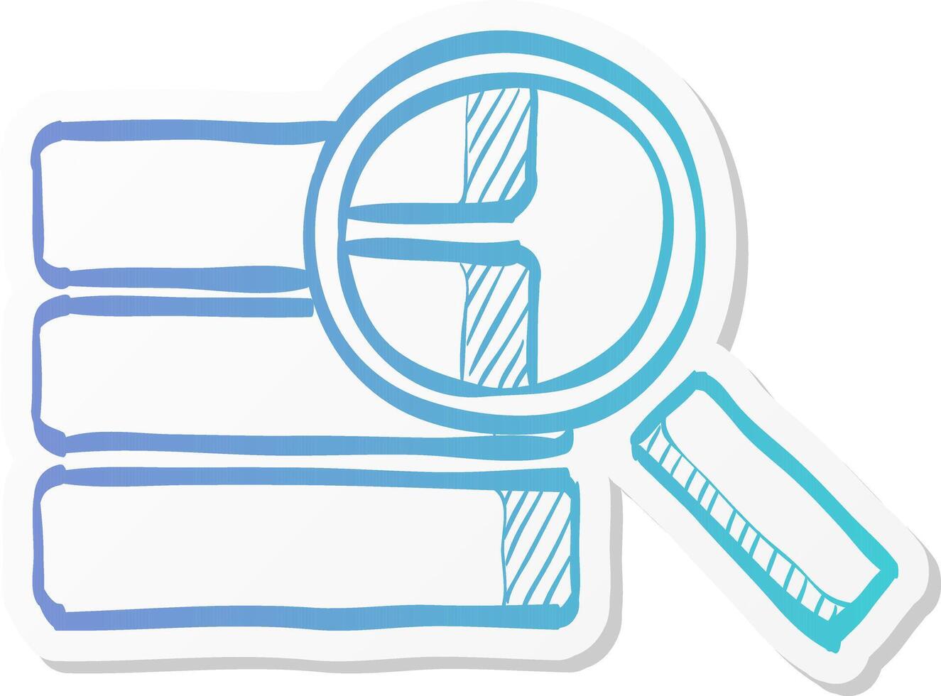 database search icon in sticker color style hardisk file server data center find vector