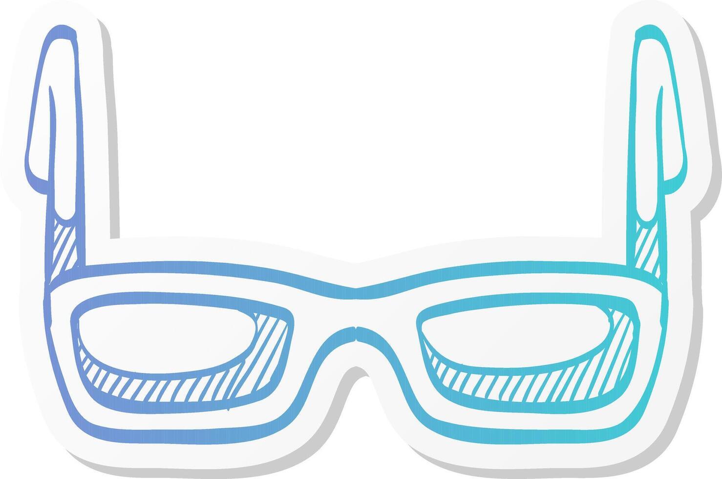 eyeglasses icon in sticker color style fashion hipster vector