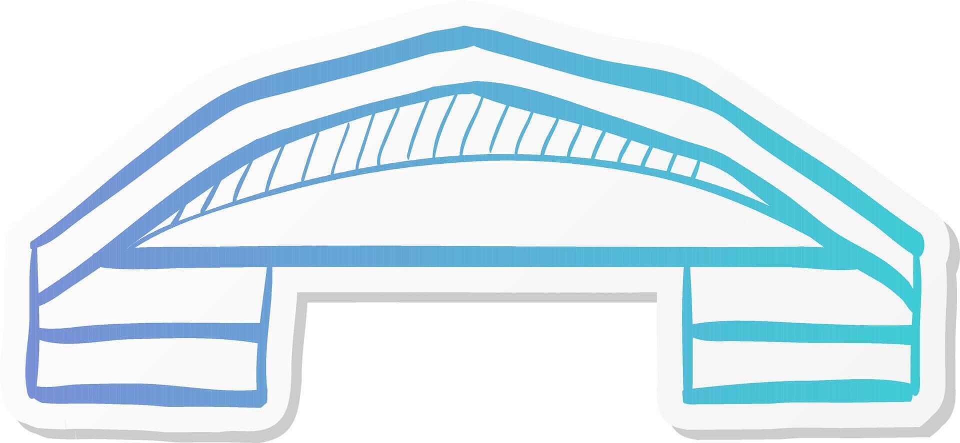 airplane hangar icon in sticker color style aviation repair maintenance building structure vector