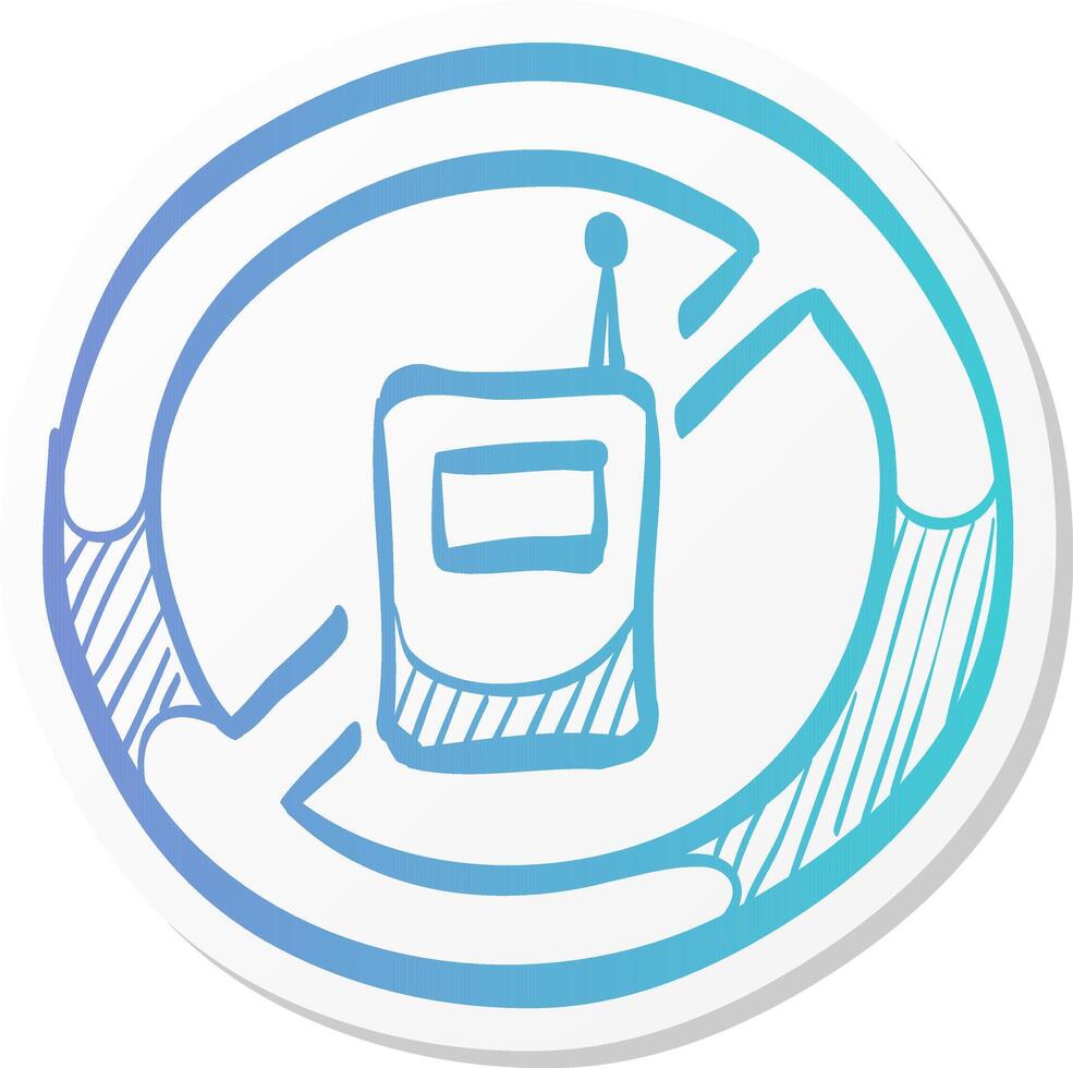 no cell phone icon in sticker color style communication device restriction area vector