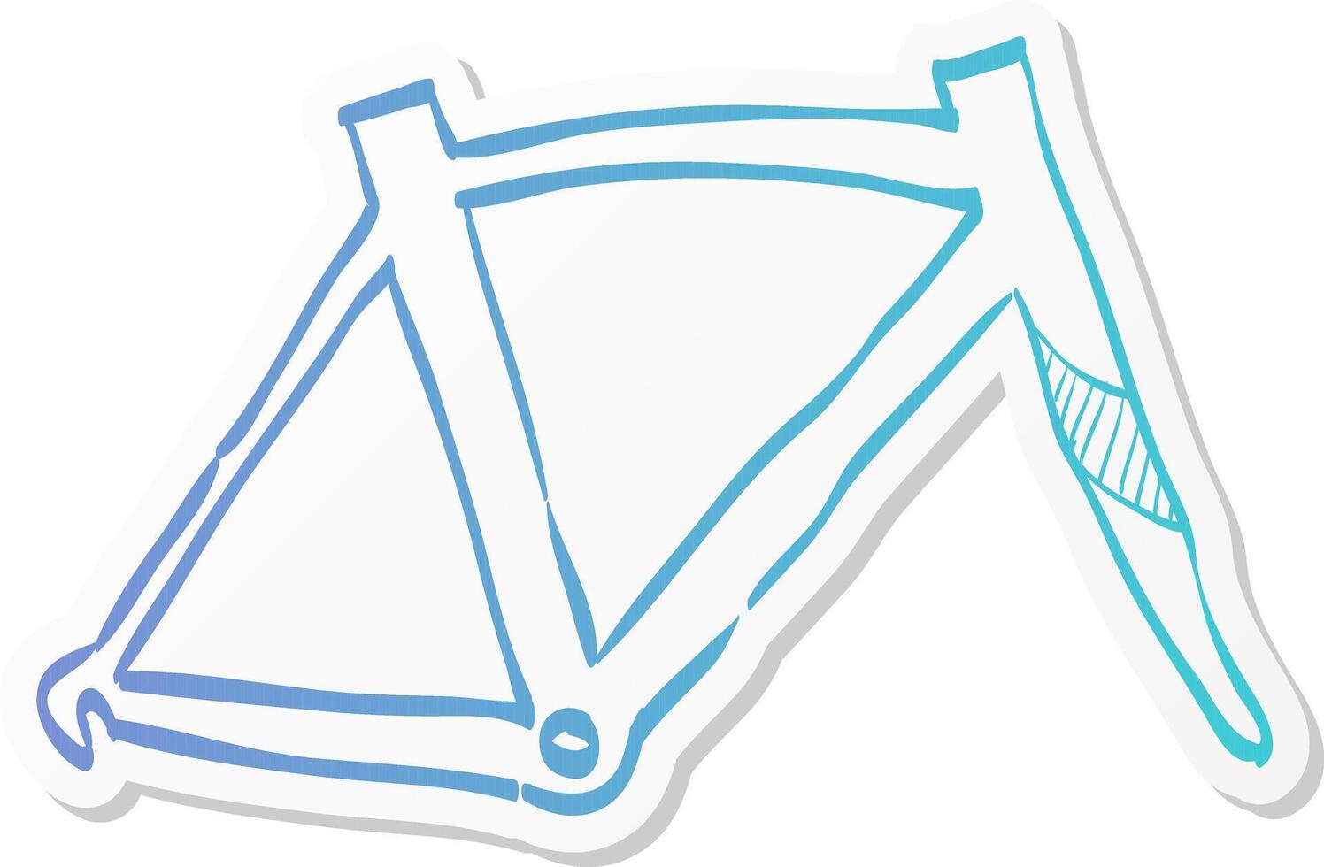 bicycle frame icon in sticker color style sport transportation leisure size fitting vector